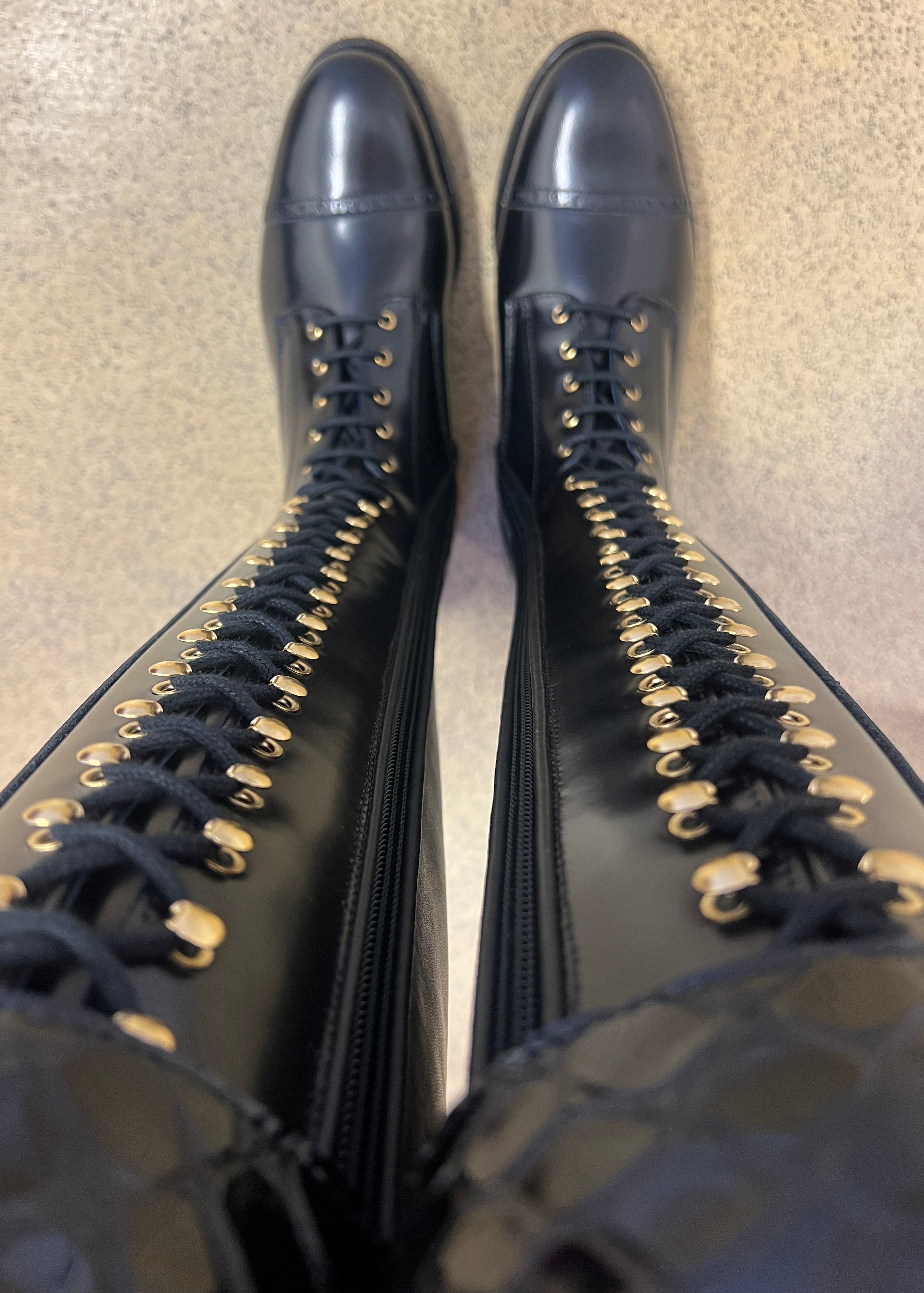Laurel Regular Winter | Polished black/Black croco gloss | Size 38/34.5-35.5/47
