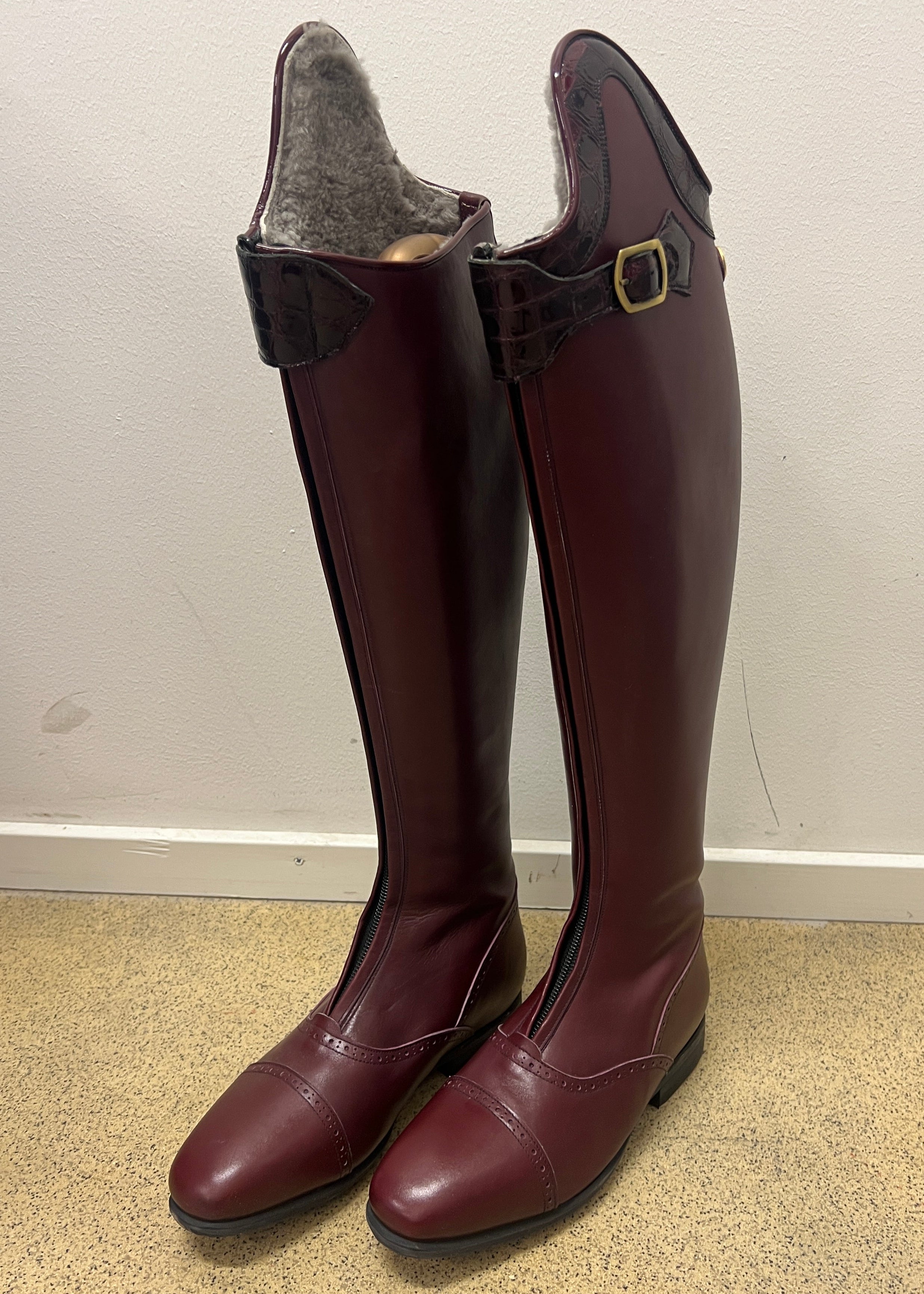 Polo Winter - Oxblood w Bordeaux croco gloss - Size 40/34-35/48-49