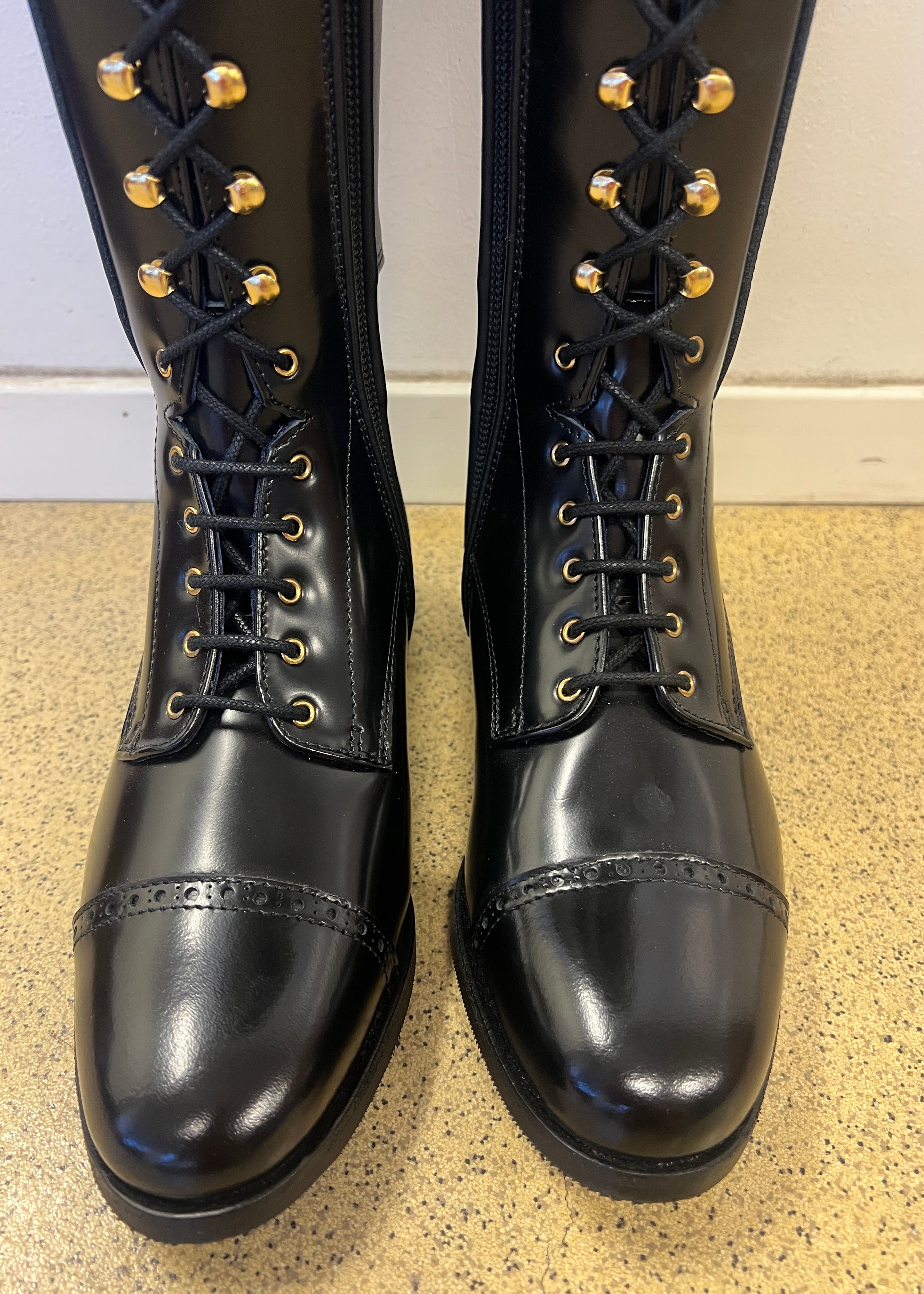 Laurel Regular Winter | Polished black/Black croco gloss | Size 38/34.5-35.5/47