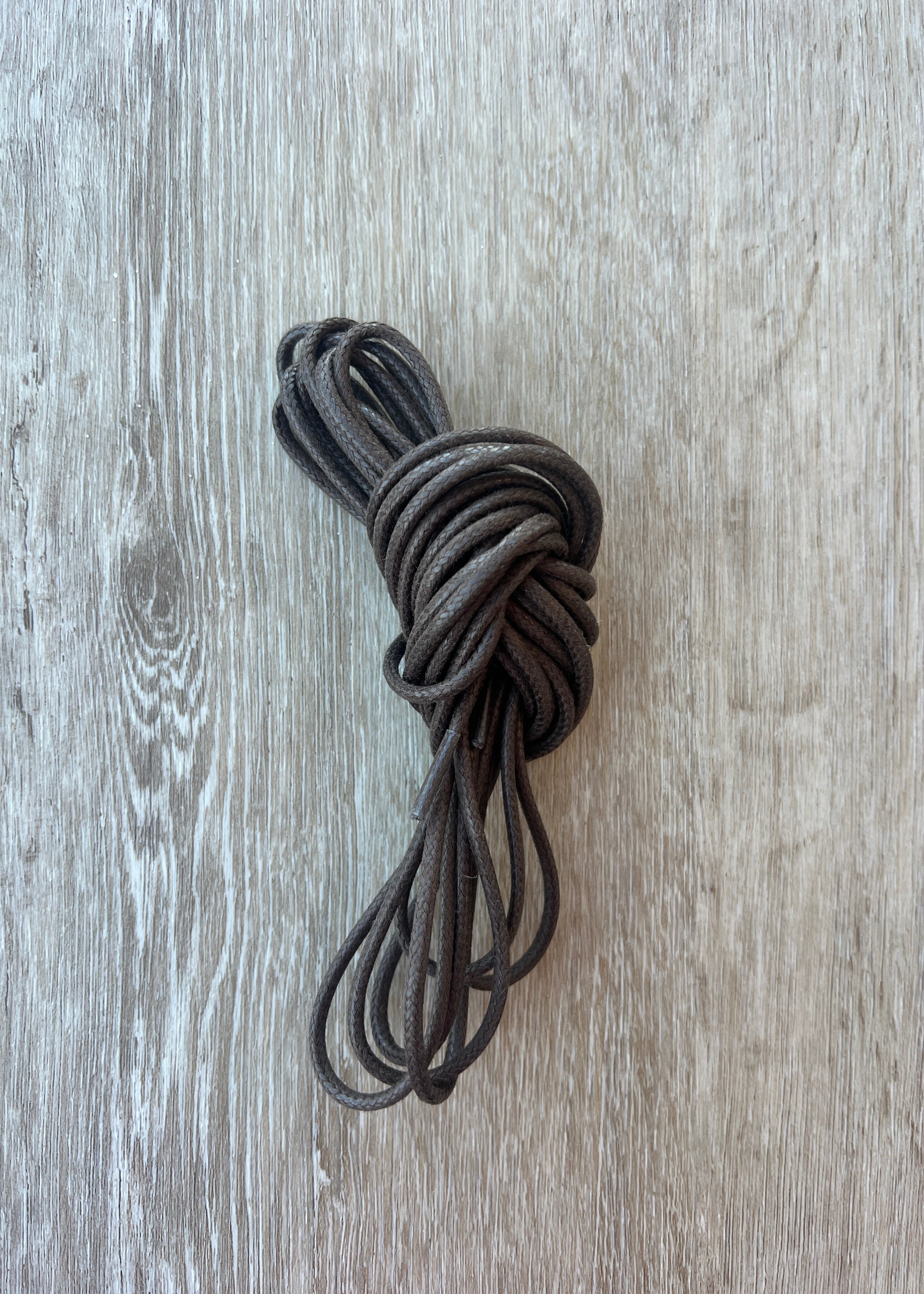 Bootlaces 240 cm Waxed Cotton Coffee Brown