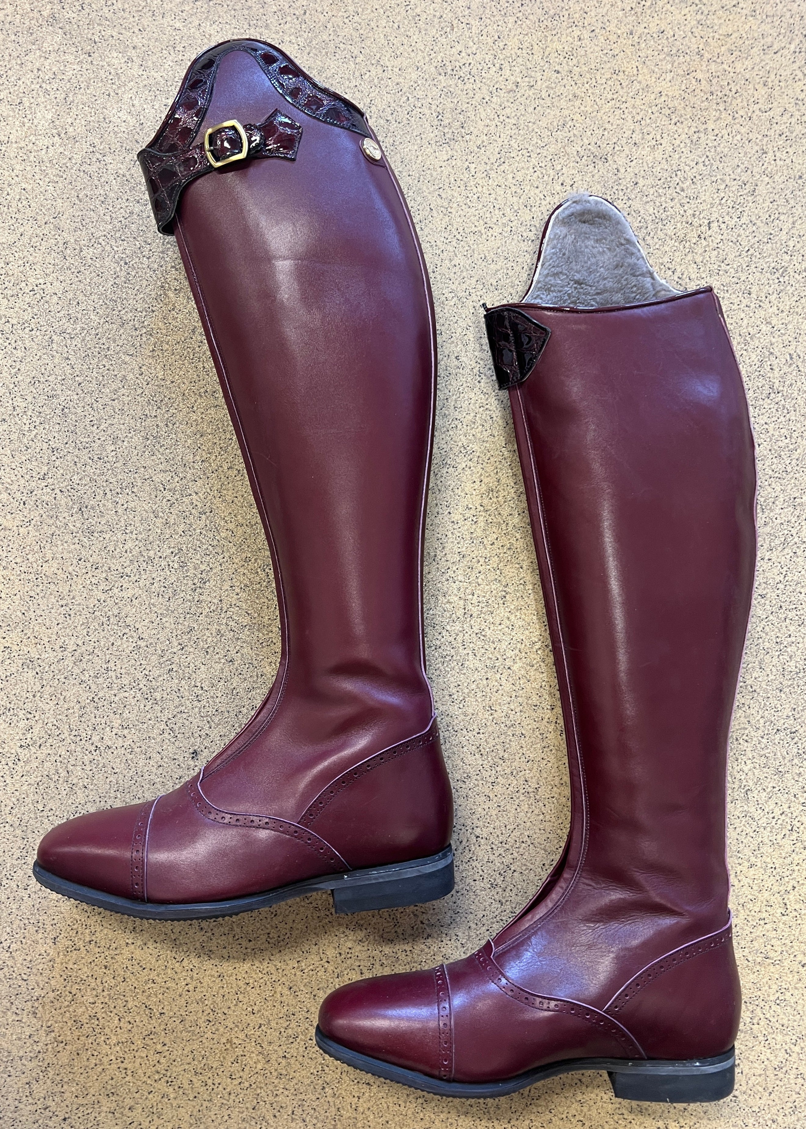 Polo Winter - Oxblood w Bordeaux croco gloss - Size 40/34-35/48-49