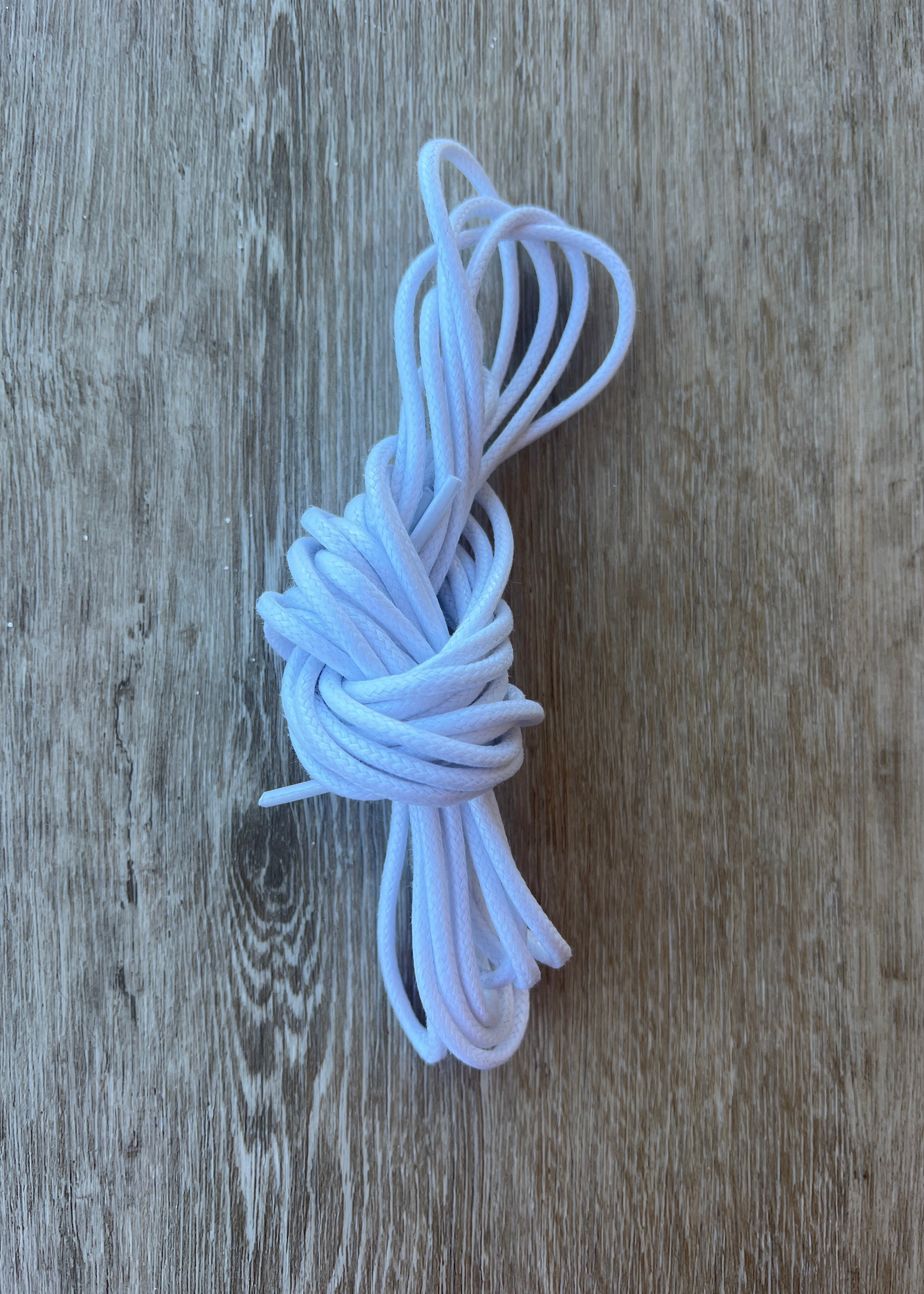 Bootlaces 240 cm Waxed Cotton White