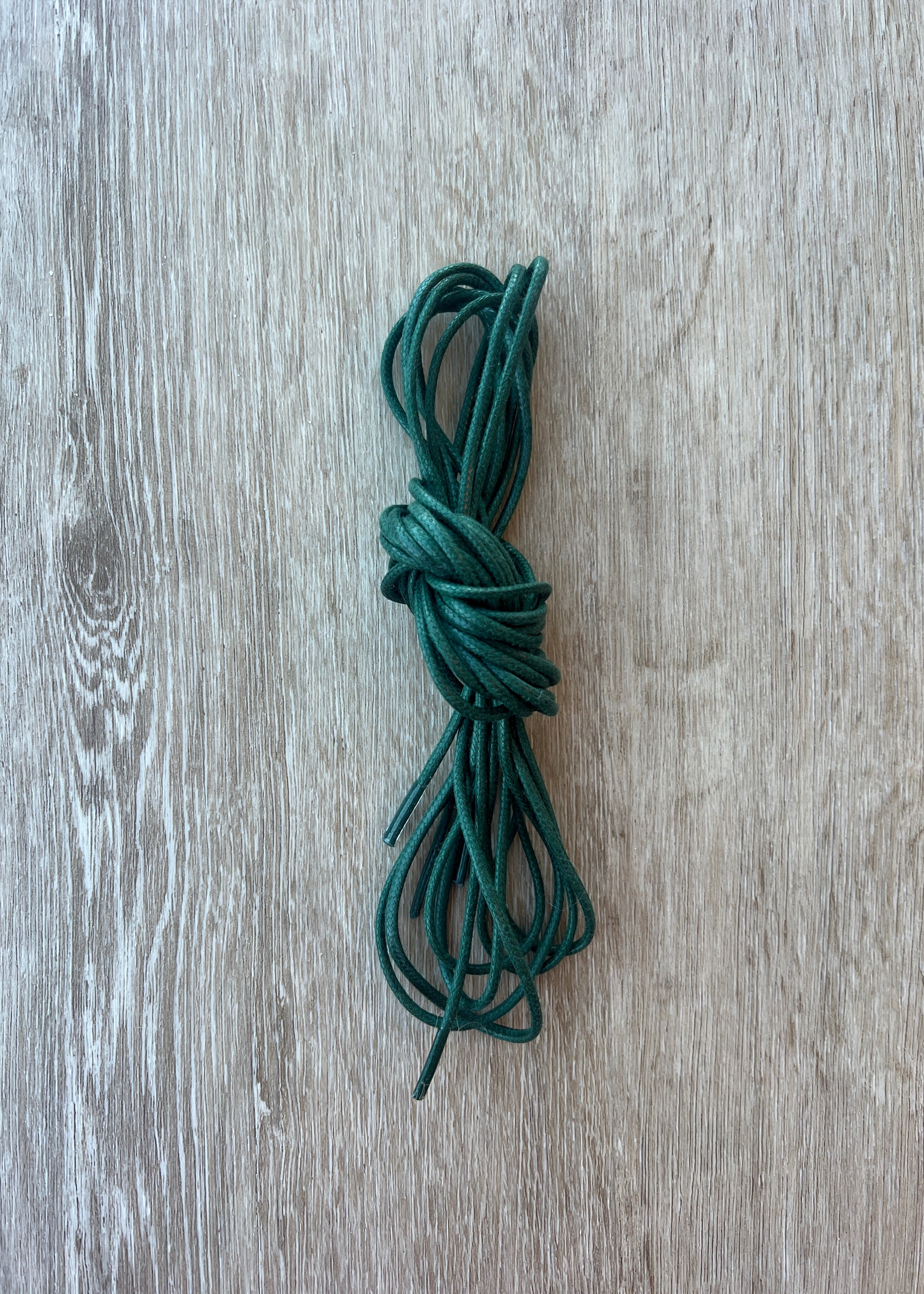 Bootlaces 240 cm Waxed Cotton Green