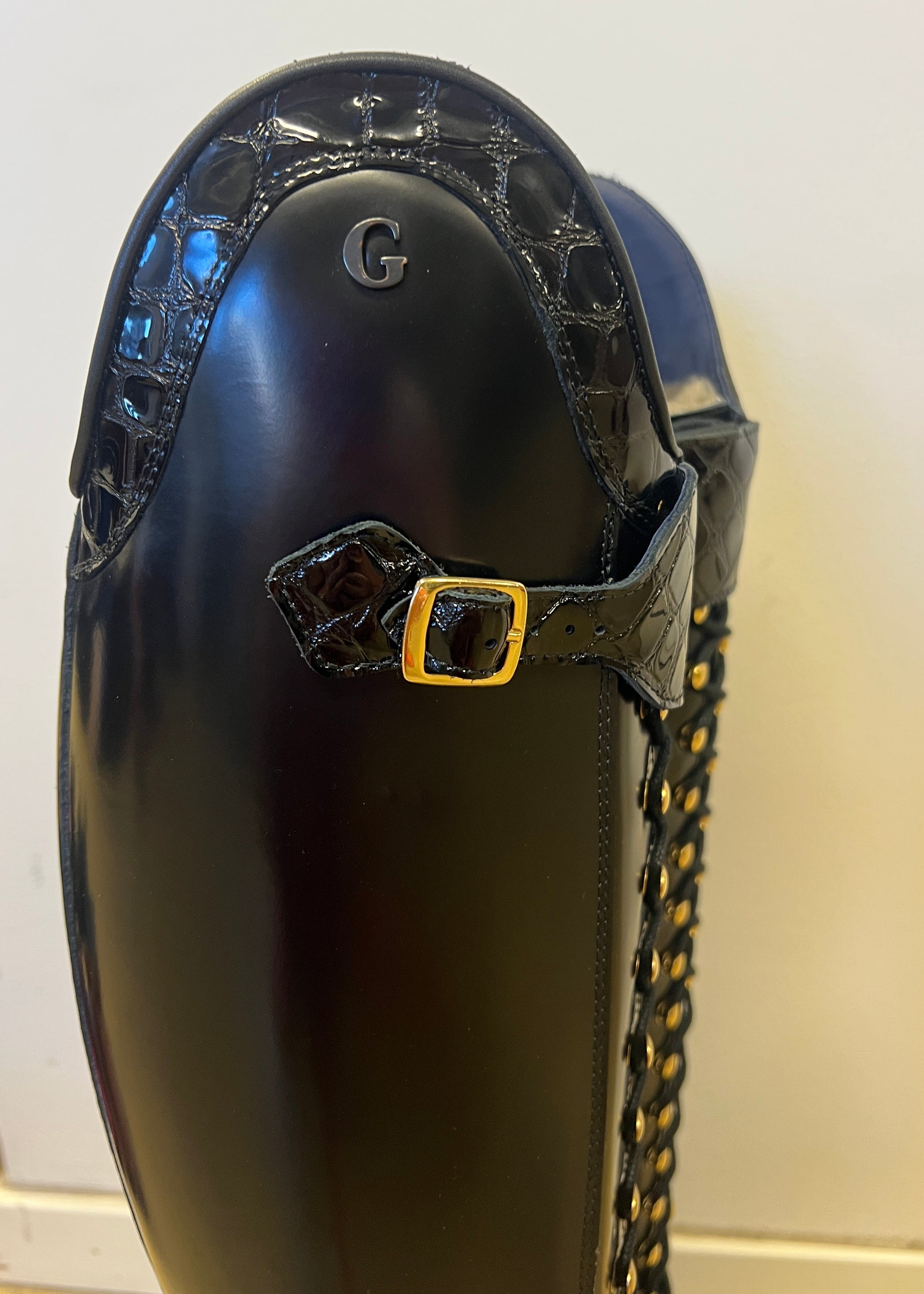 Laurel Regular Winter | Polished black/Black croco gloss | Size 38/34.5-35.5/47