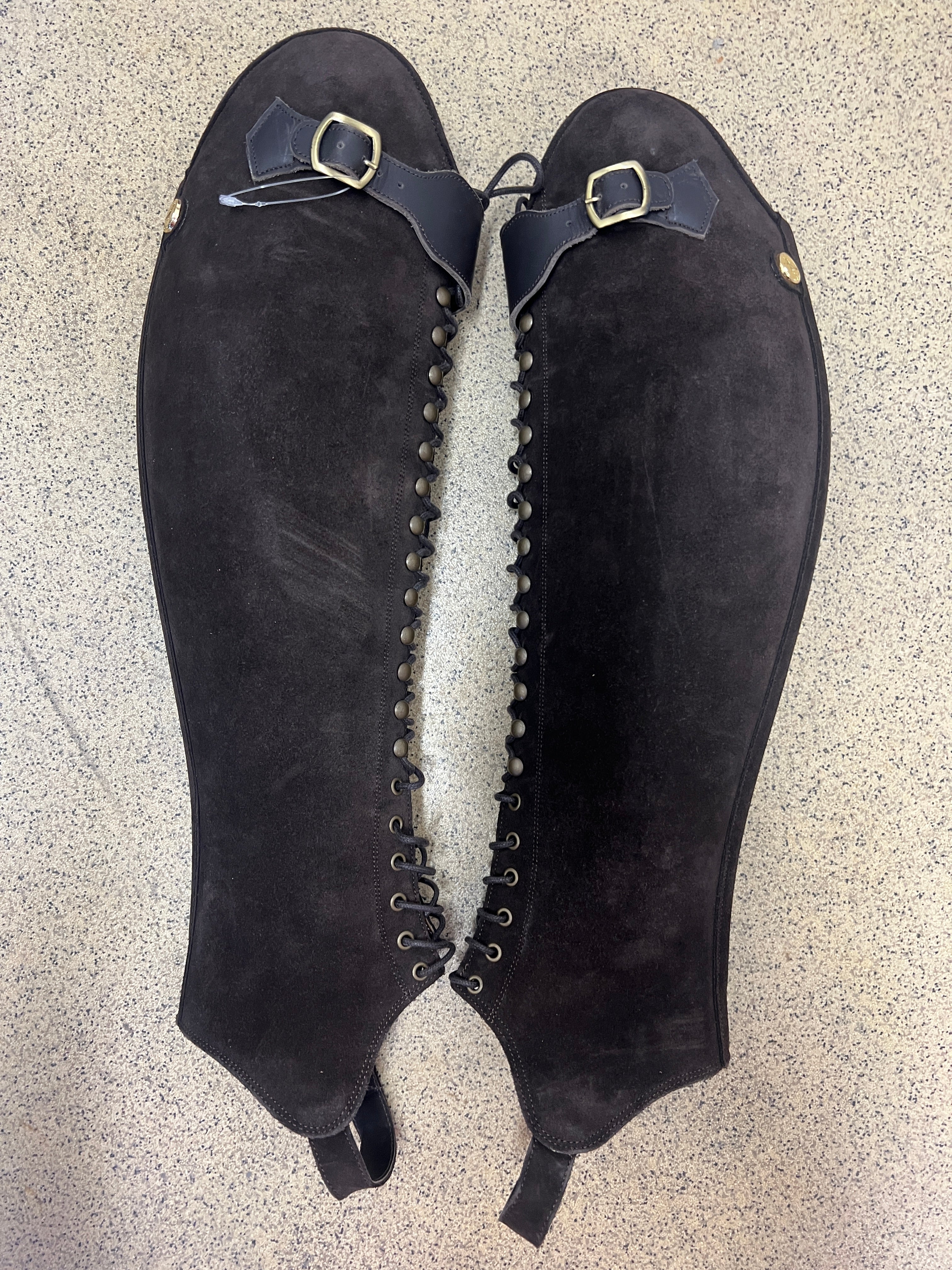 BIA DRESSAGE CHAPS - Dark Brown Suede/Chocolate Brown - Calf 36-37/Height 47