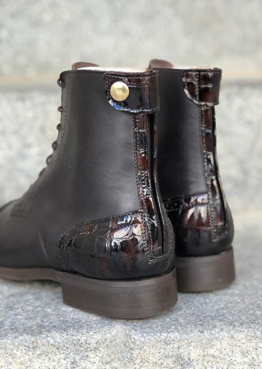 Brown Faux Croco Gloss