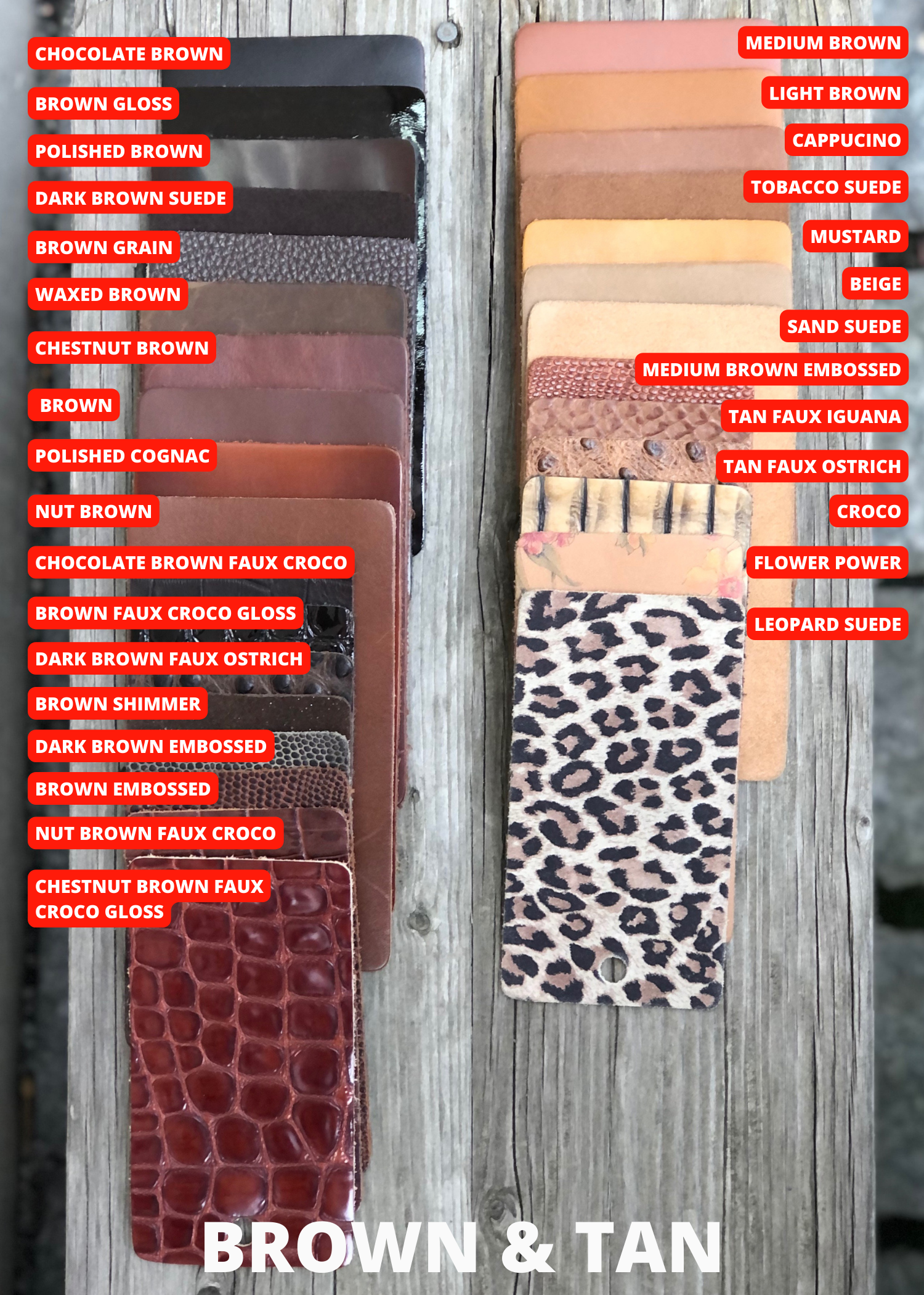 Chestnut Brown Faux Croco Gloss