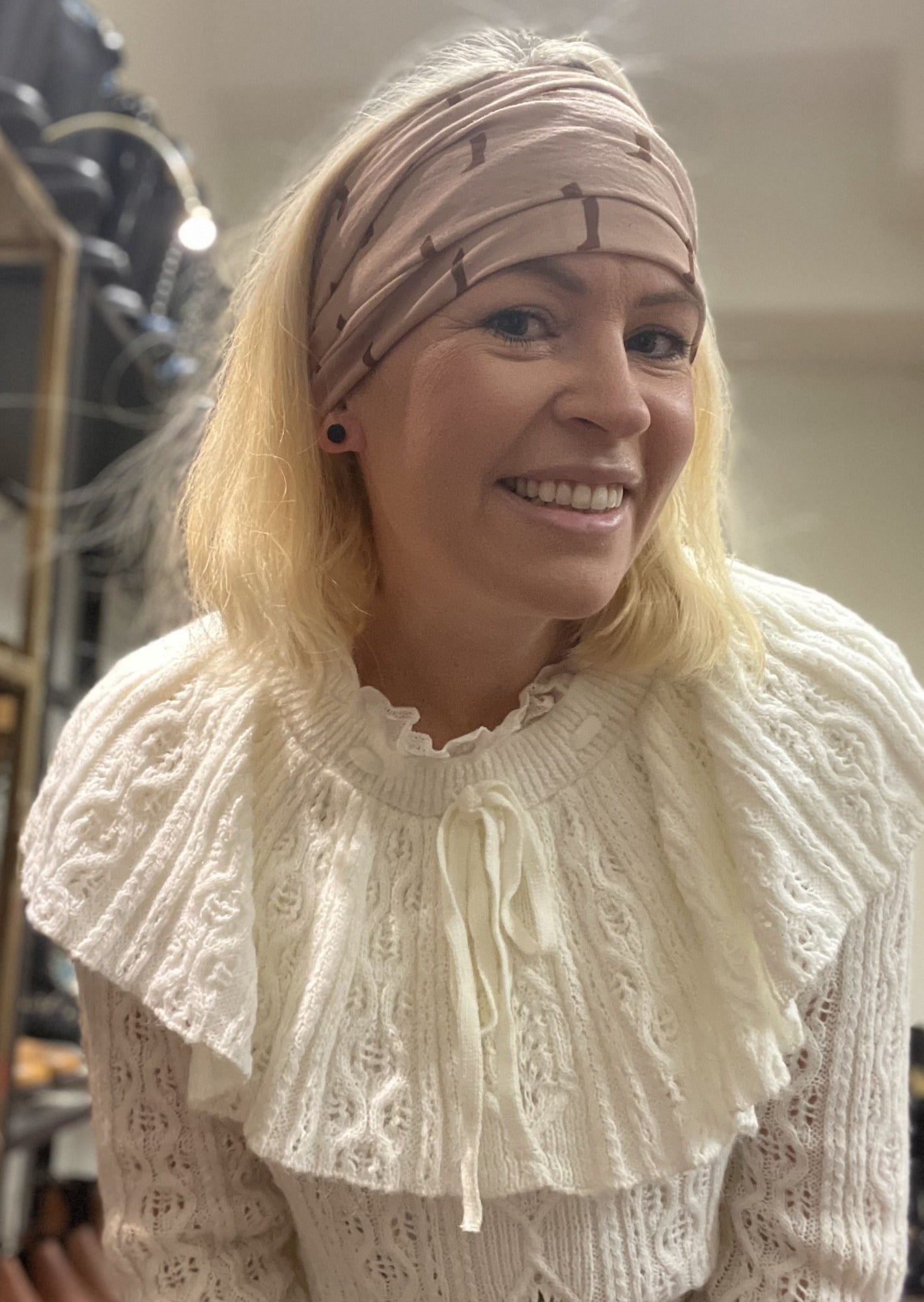 Neck Warmer Beige/Coffee