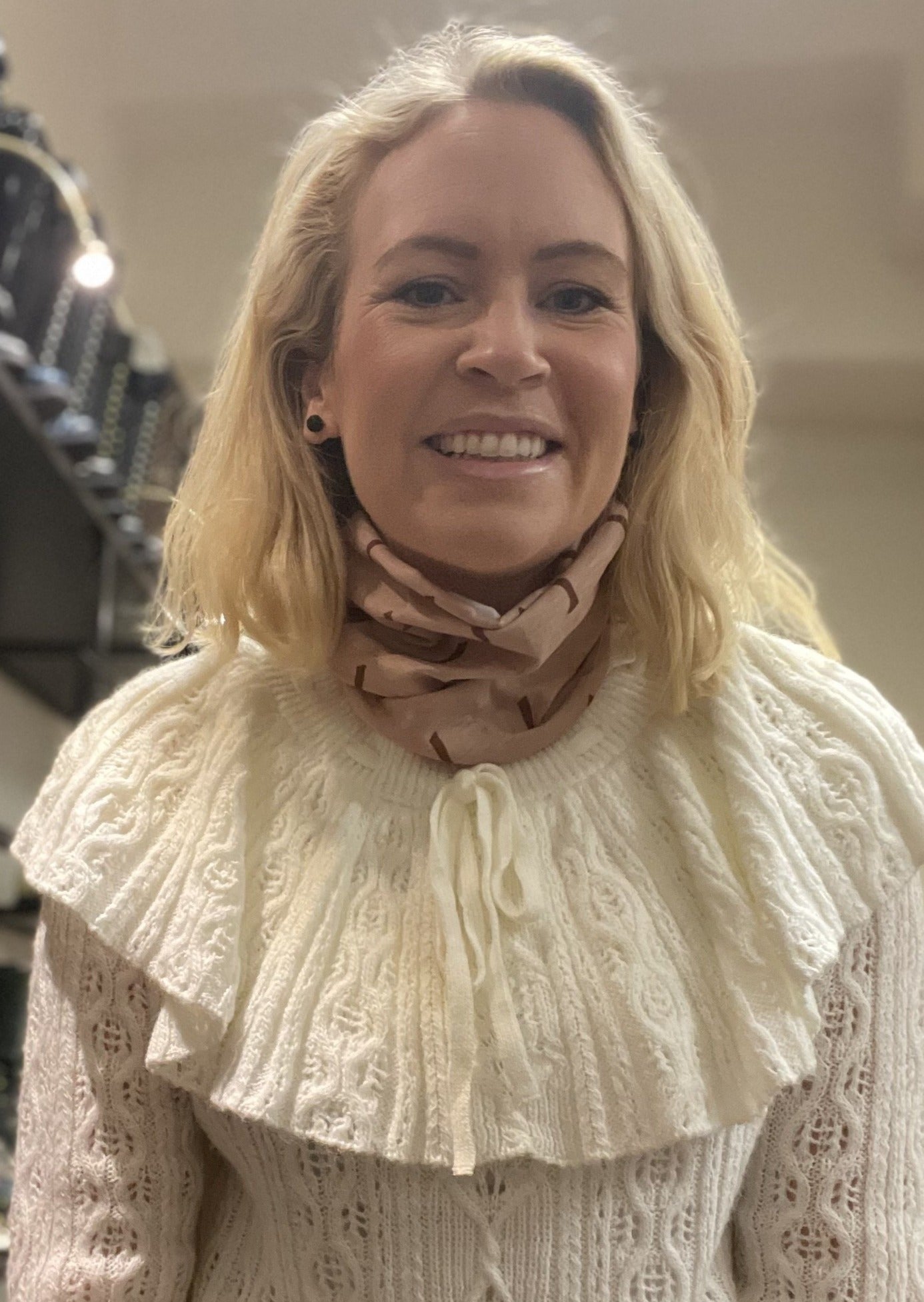 Neck Warmer Beige/Coffee