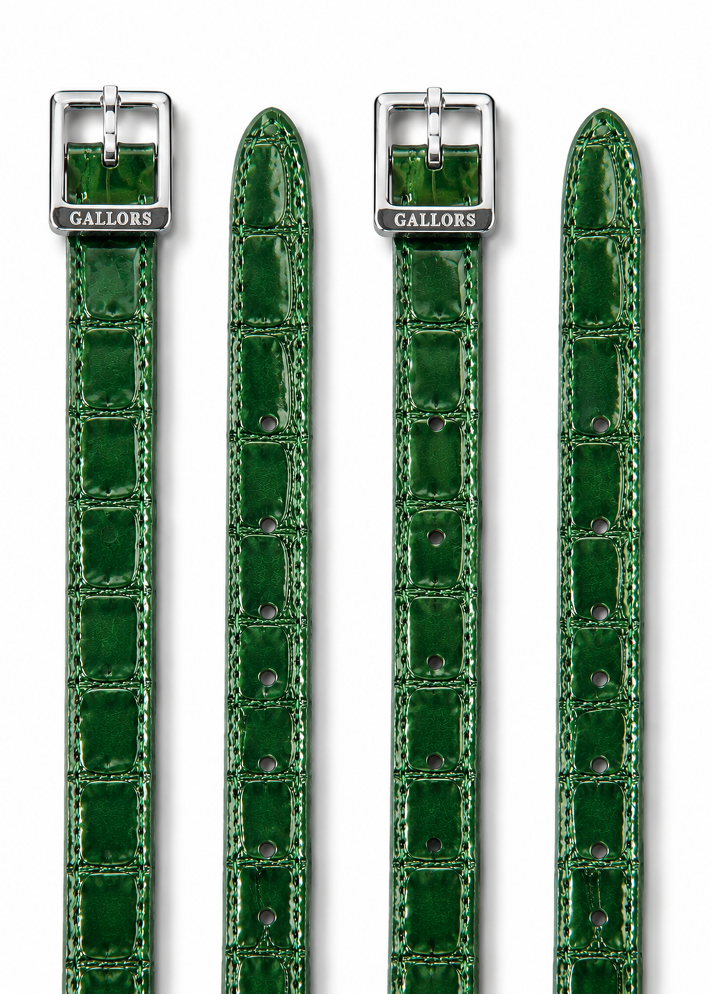 Spur Straps Green Faux Croco Gloss