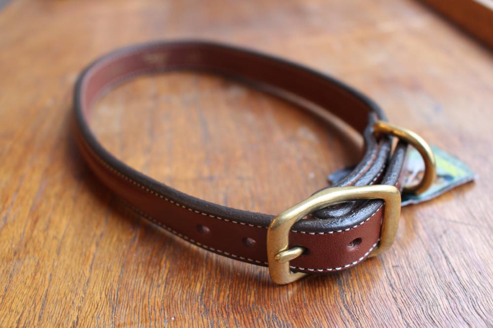 Dog Collar with space for a name plate Oakbark