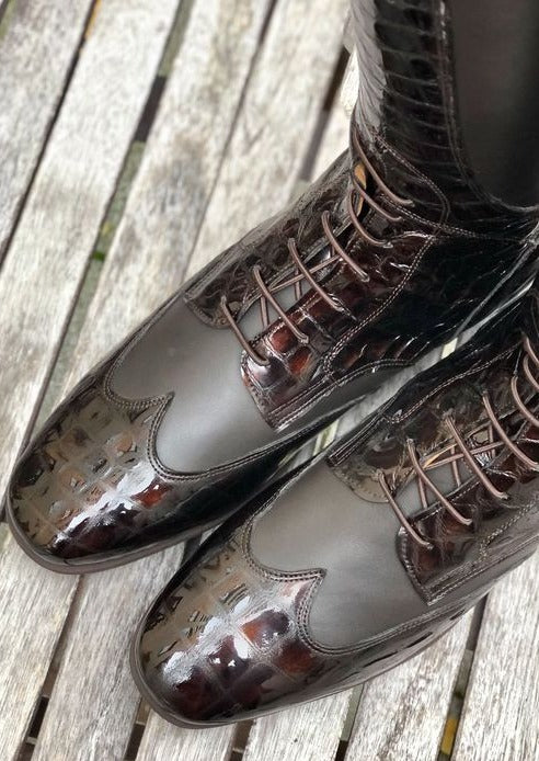 Brown Faux Croco Gloss