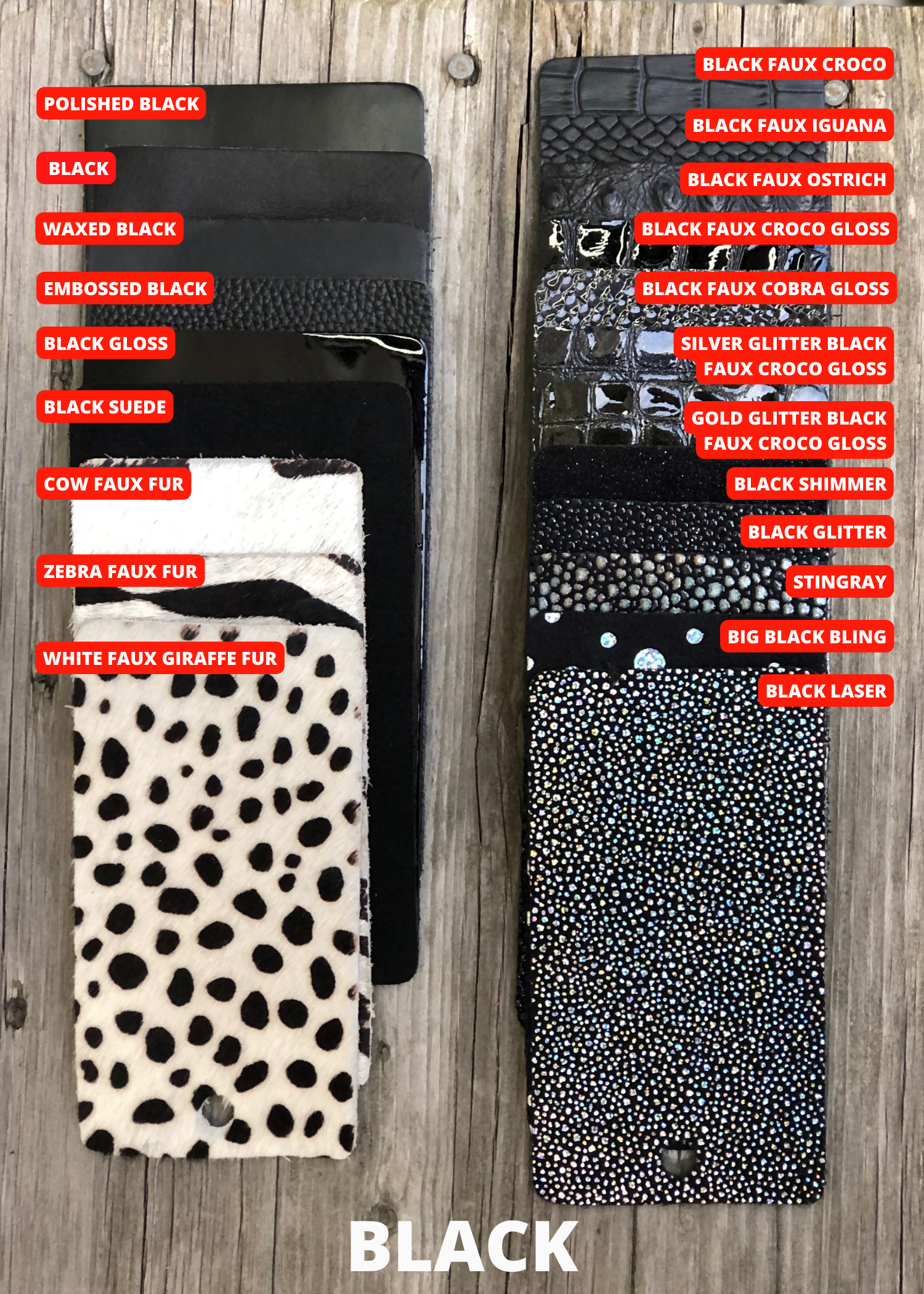 Gold Glitter Black Faux Croco Gloss
