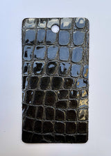 Gold Glitter Black Faux Croco Gloss