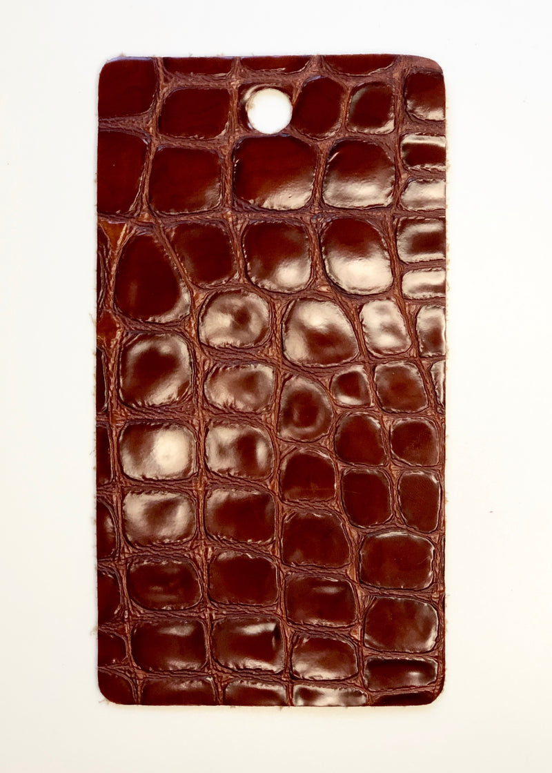 Chestnut Brown Faux Croco Gloss