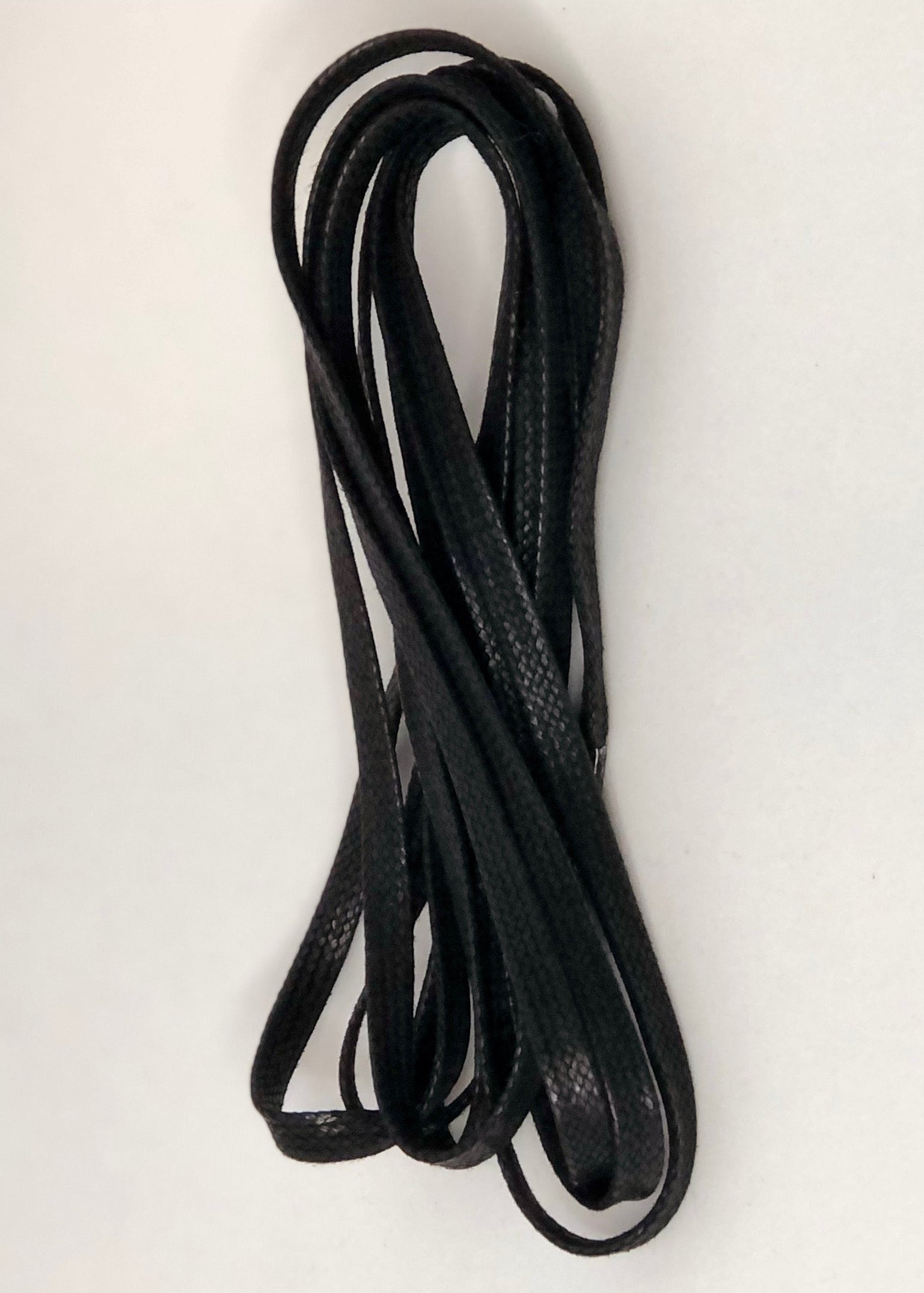 Bootlaces 240 cm Flat Waxed Cotton Black