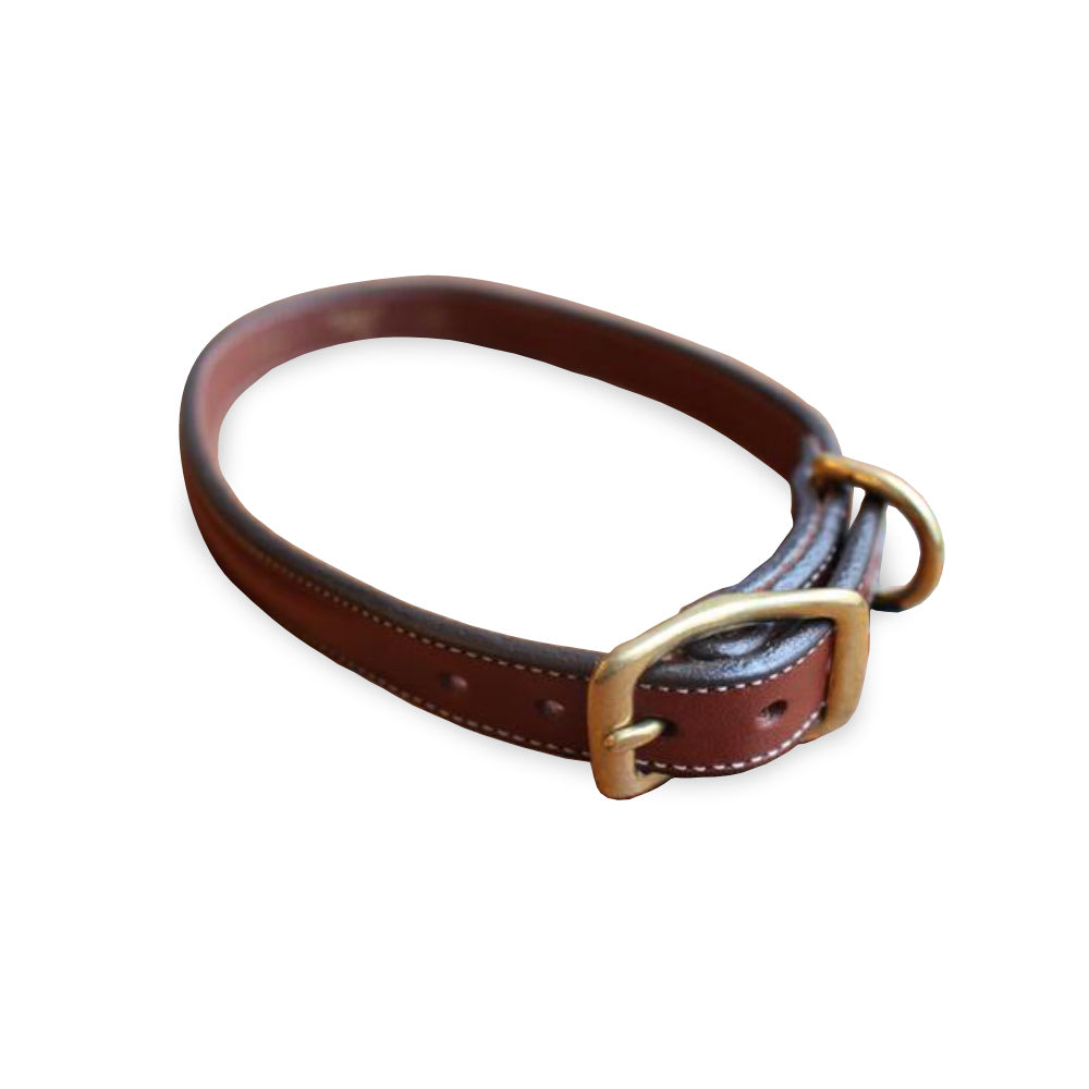 Dog Collar with space for a name plate Oakbark