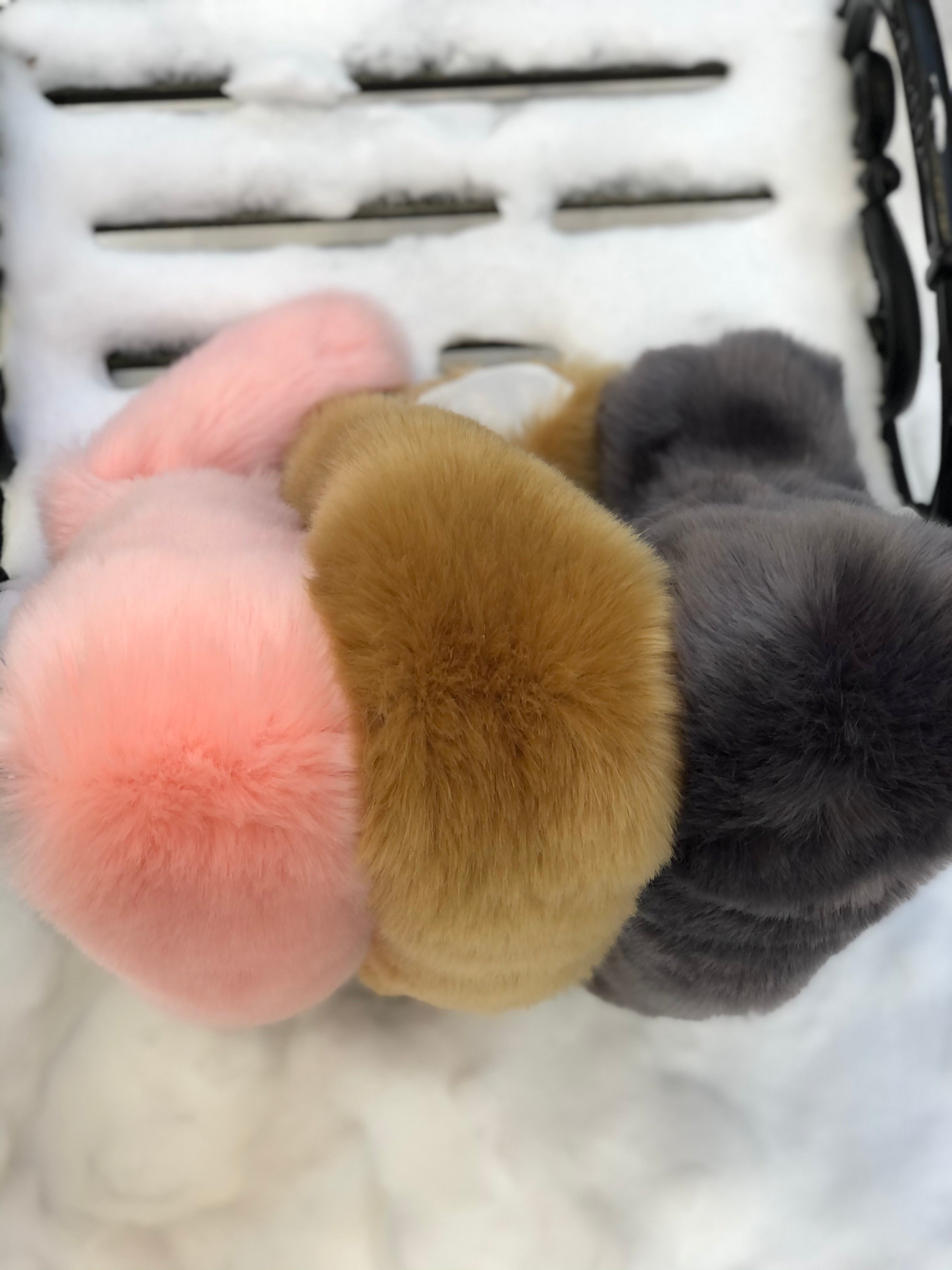 Faux Fur Scarf Beige